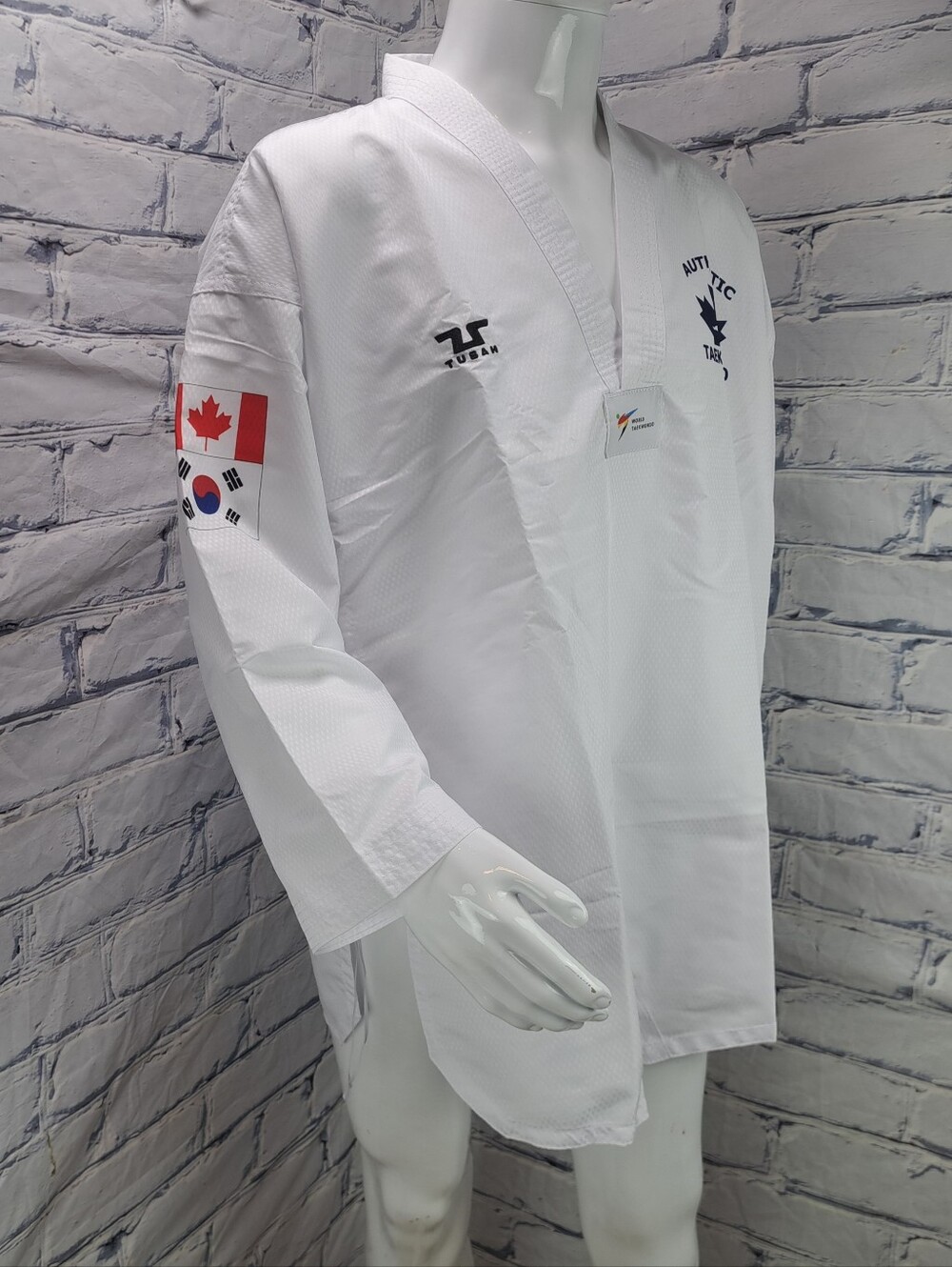 Tusah Mens World Taekwondo Martial Arts Full Uniform Ez-Fit Lite Canada 5 190cm - Picture 5 of 16